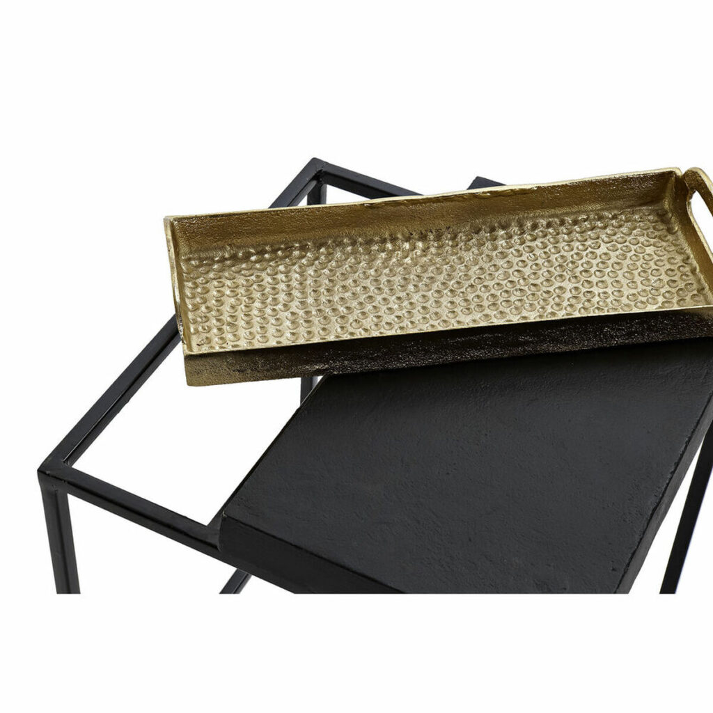 Βοηθητικό Τραπέζι DKD Home Decor Μαύρο Χρυσό Χάλυβας Αλουμίνιο (43 x 42 x 58.5 cm)