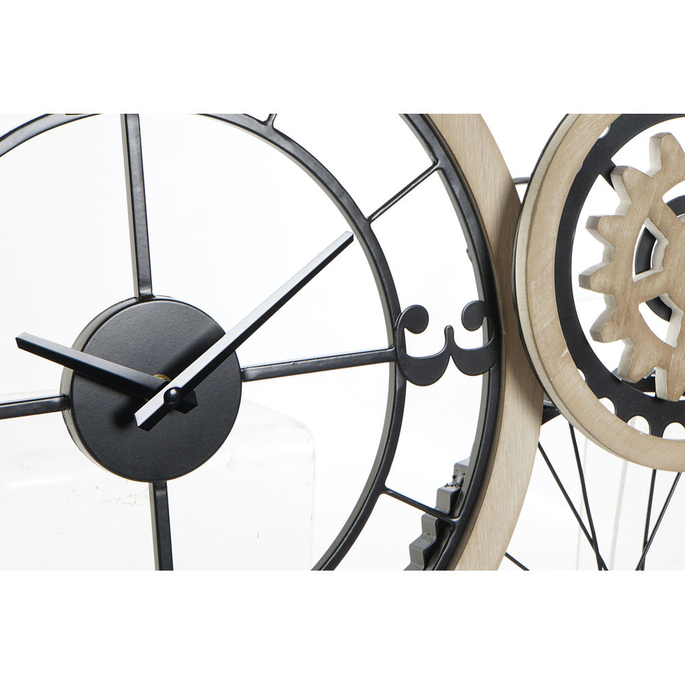 Ρολόι Τοίχου DKD Home Decor Μαύρο Μέταλλο Ραδιόφωνο Ξύλο MDF (84.5 x 5 x 67.3 cm)