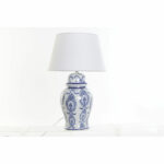 Επιτραπέζιο Φωτιστικό DKD Home Decor Μπλε Λευκό λινό Κεραμικά (32 x 32 x 53 cm)