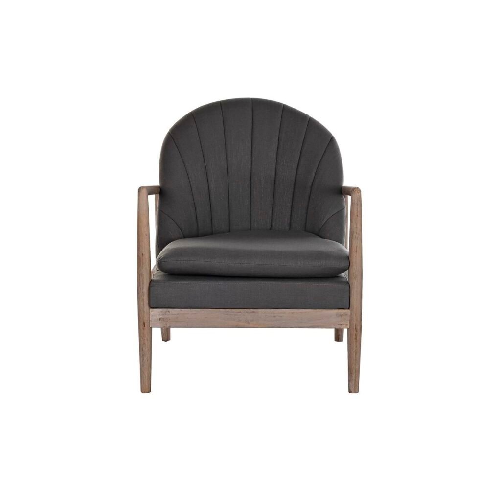 Κάθισμα DKD Home Decor Έλατο πολυεστέρας Σκούρο γκρίζο (67 x 70 x 89 cm)