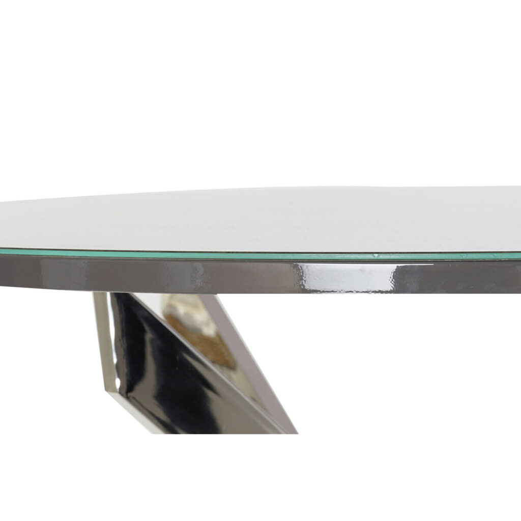Βοηθητικό Τραπέζι DKD Home Decor Κρυστάλλινο Χάλυβας Σκούρο γκρίζο (107 x 107 x 74 cm)