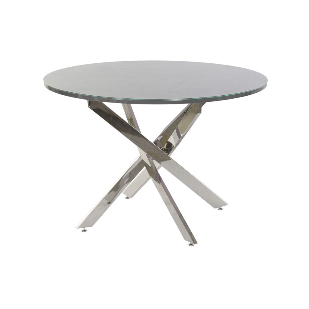 Βοηθητικό Τραπέζι DKD Home Decor Κρυστάλλινο Χάλυβας Σκούρο γκρίζο (107 x 107 x 74 cm)