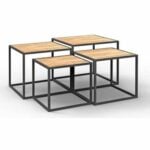 Βοηθητικό Τραπέζι DKD Home Decor Μέταλλο Ξύλο από Μάνγκο (95 x 92 x 45 cm) (4 pcs)