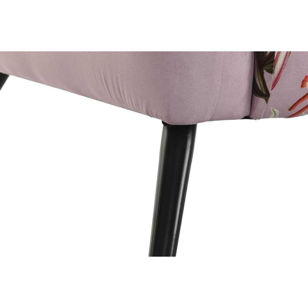 Καναπές DKD Home Decor Μαύρο Ροζ Μέταλλο πολυεστέρας Shabby Chic (140 x 71 x 71 cm)