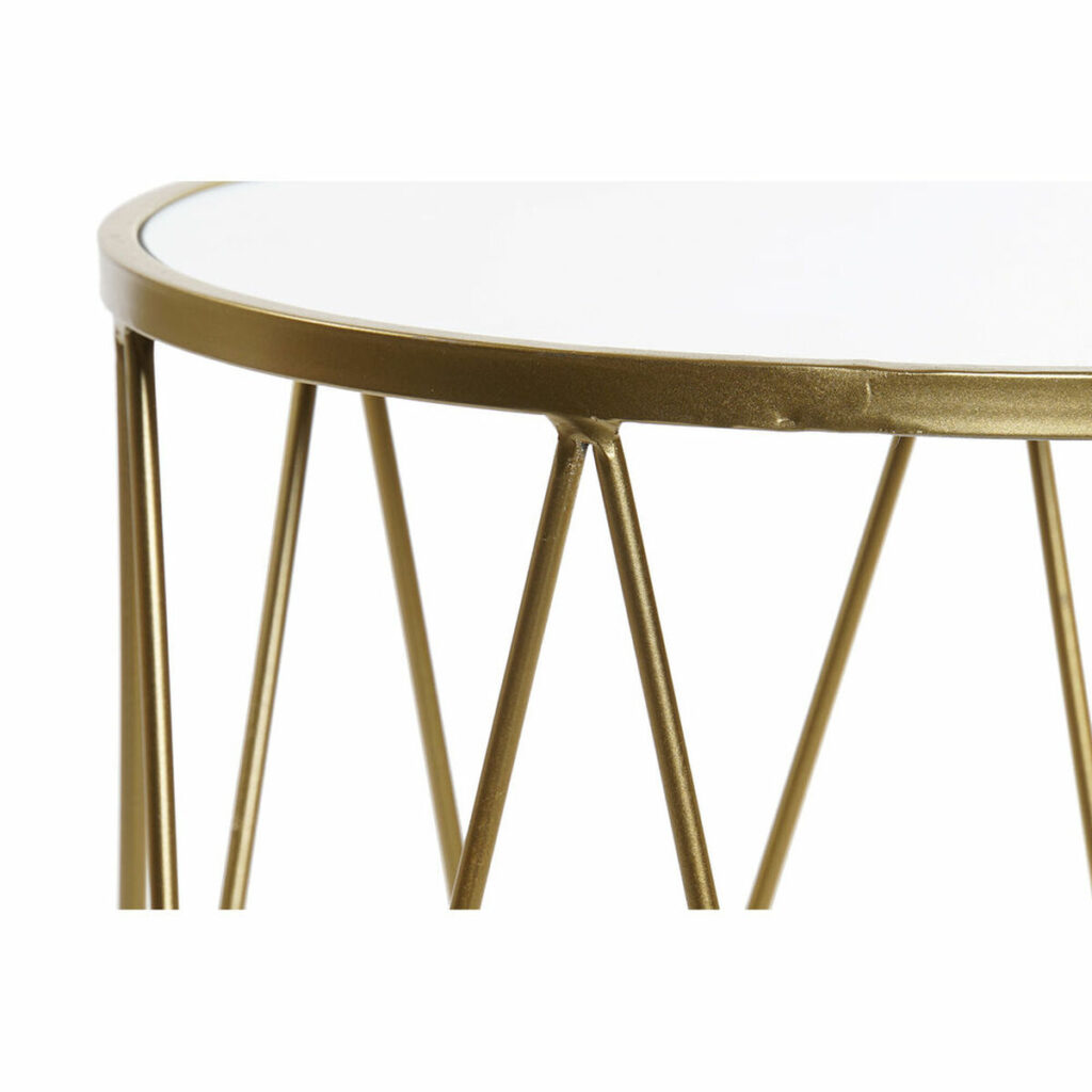 Βοηθητικό Τραπέζι DKD Home Decor Καθρέφτης Χρυσό Μέταλλο (2 pcs) (30 x 30 x 58 cm) (35 x 35 x 65 cm)