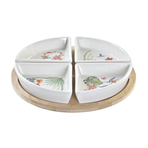 Σετ Ορεκτικών DKD Home Decor Φυσικό Λευκό Πολύχρωμο Διακοσμητική κανάτα Πήλινα Τροπικό (21