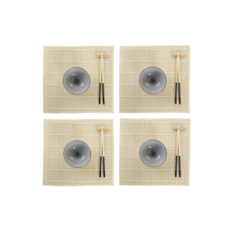 Σετ σούσι DKD Home Decor Μαύρο Διακοσμητική κανάτα Πήλινα (14