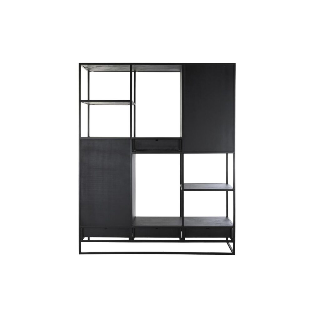 Ράφια DKD Home Decor 160 x 45 x 200 cm Μαύρο Μέταλλο Ξύλο από Μάνγκο