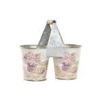 Γλάστρα DKD Home Decor Ροζ Μέταλλο Shabby Chic (24 x 12 x 23 cm)