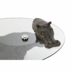 Βοηθητικό Τραπέζι DKD Home Decor 80 x 50 x 37 cm Κρυστάλλινο Διαφανές Χαλκός Ρητίνη