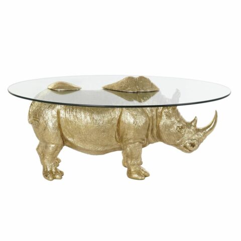 Βοηθητικό Τραπέζι DKD Home Decor Διαφανές Χρυσό Ρητίνη Κρυστάλλινο 100 x 60