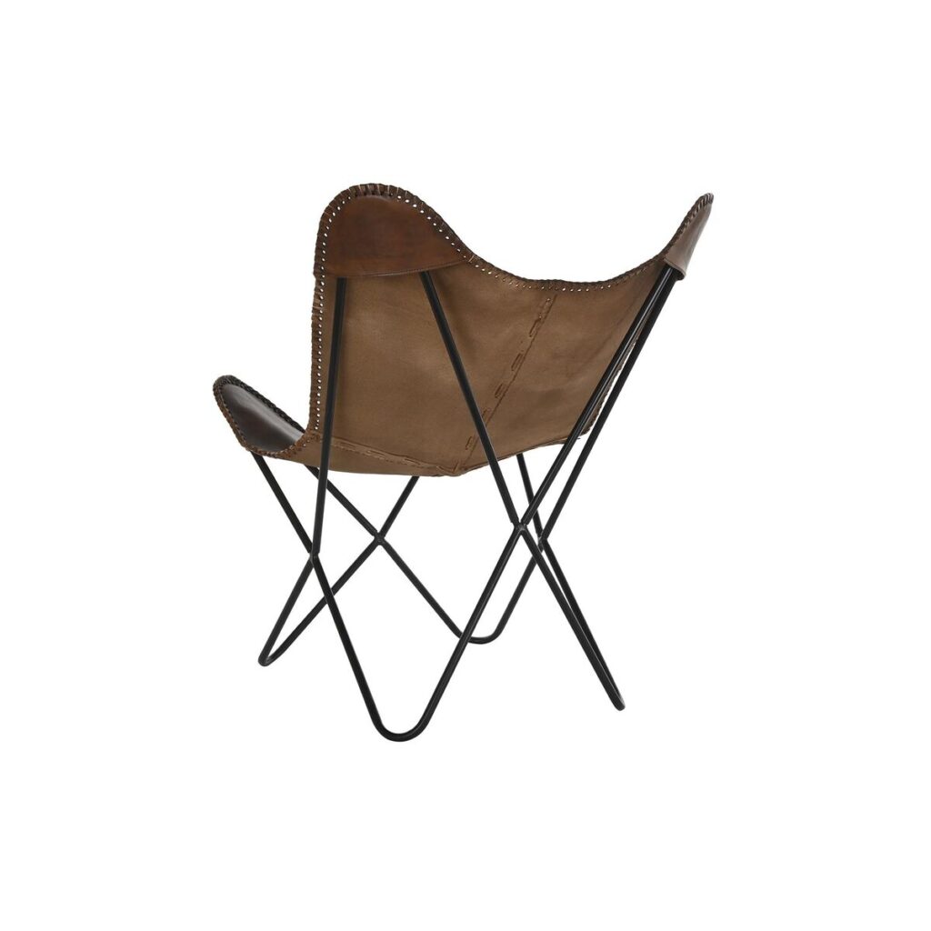 Καρέκλα DKD Home Decor Καφέ Μέταλλο Δέρμα (78 x 76 x 96 cm)