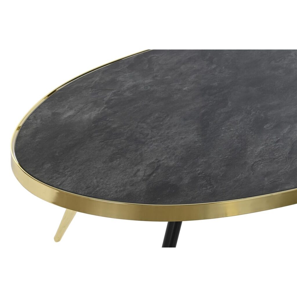 Τραπεζάκι Καφέ DKD Home Decor Μαύρο Χρυσό Κρυστάλλινο Χάλυβας 110 x 50 x 41