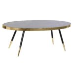 Τραπεζάκι Καφέ DKD Home Decor Μαύρο Χρυσό Κρυστάλλινο Χάλυβας 110 x 50 x 41