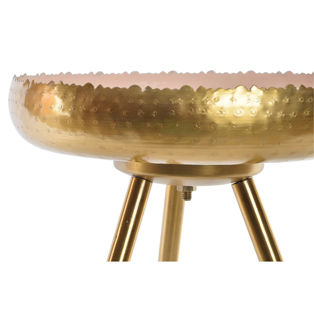 Βοηθητικό Τραπέζι DKD Home Decor Ροζ Χρυσό Αλουμίνιο Λακαρισμένο (43 x 43 x 61 cm)