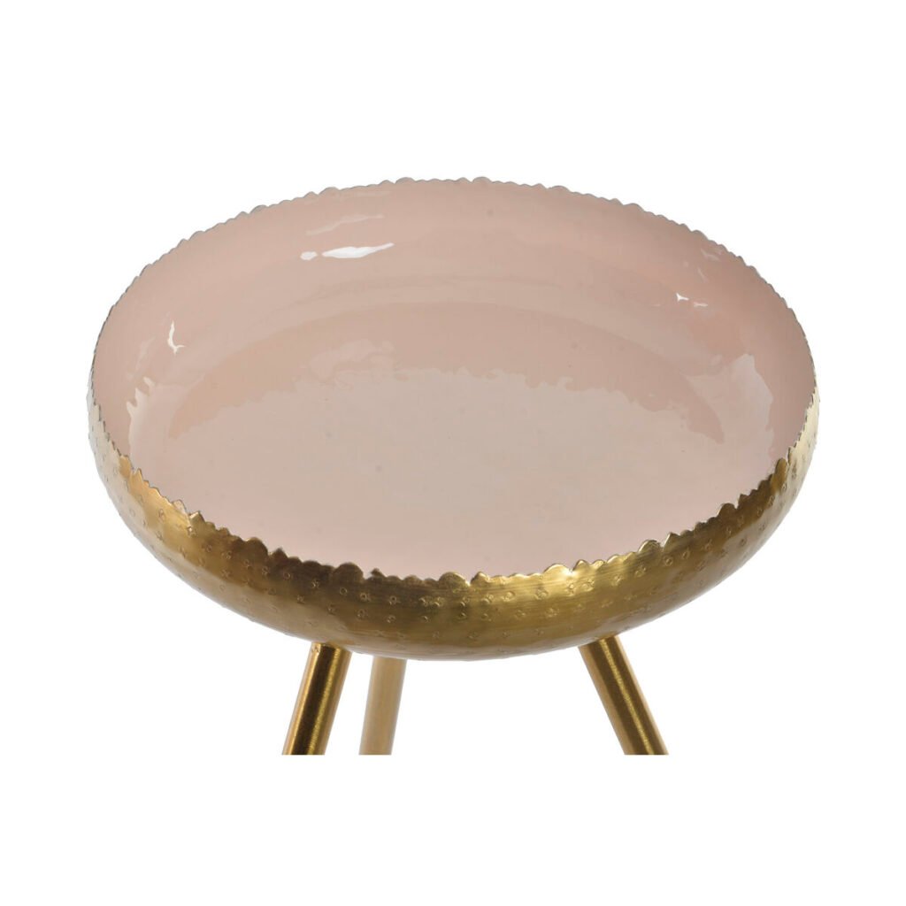 Βοηθητικό Τραπέζι DKD Home Decor Ροζ Χρυσό Αλουμίνιο Λακαρισμένο (43 x 43 x 61 cm)