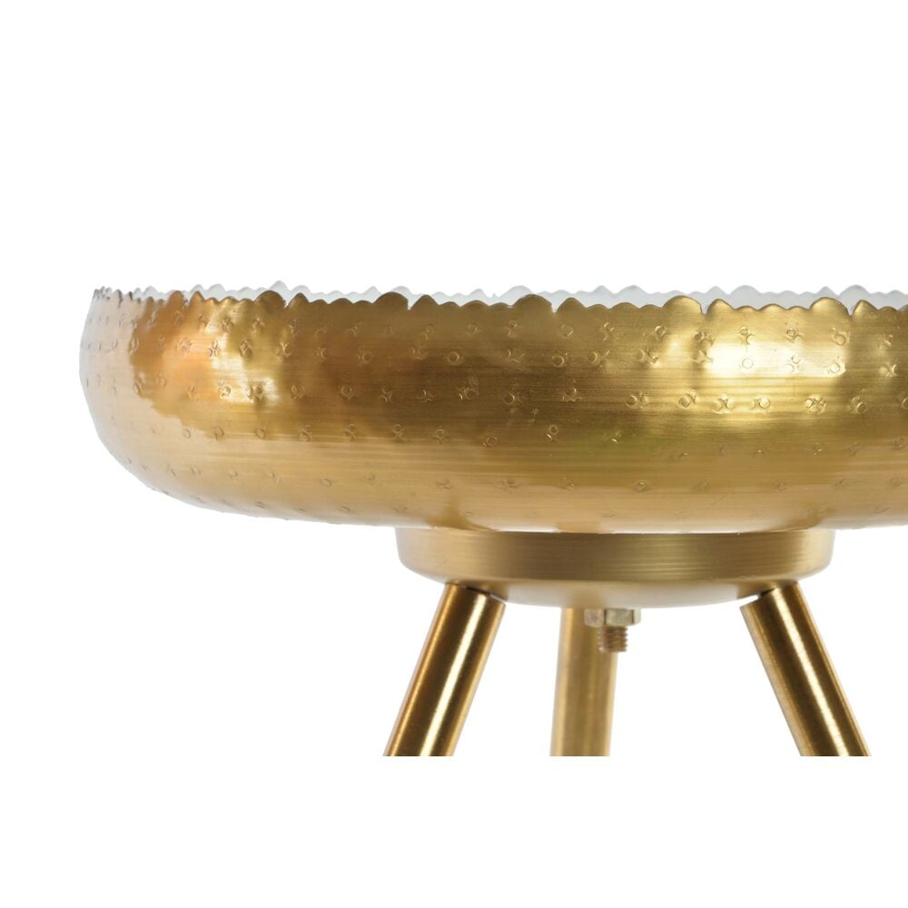 Βοηθητικό Τραπέζι DKD Home Decor Χρυσό Αλουμίνιο Λευκό Λακαρισμένο (43 x 43 x 61 cm)