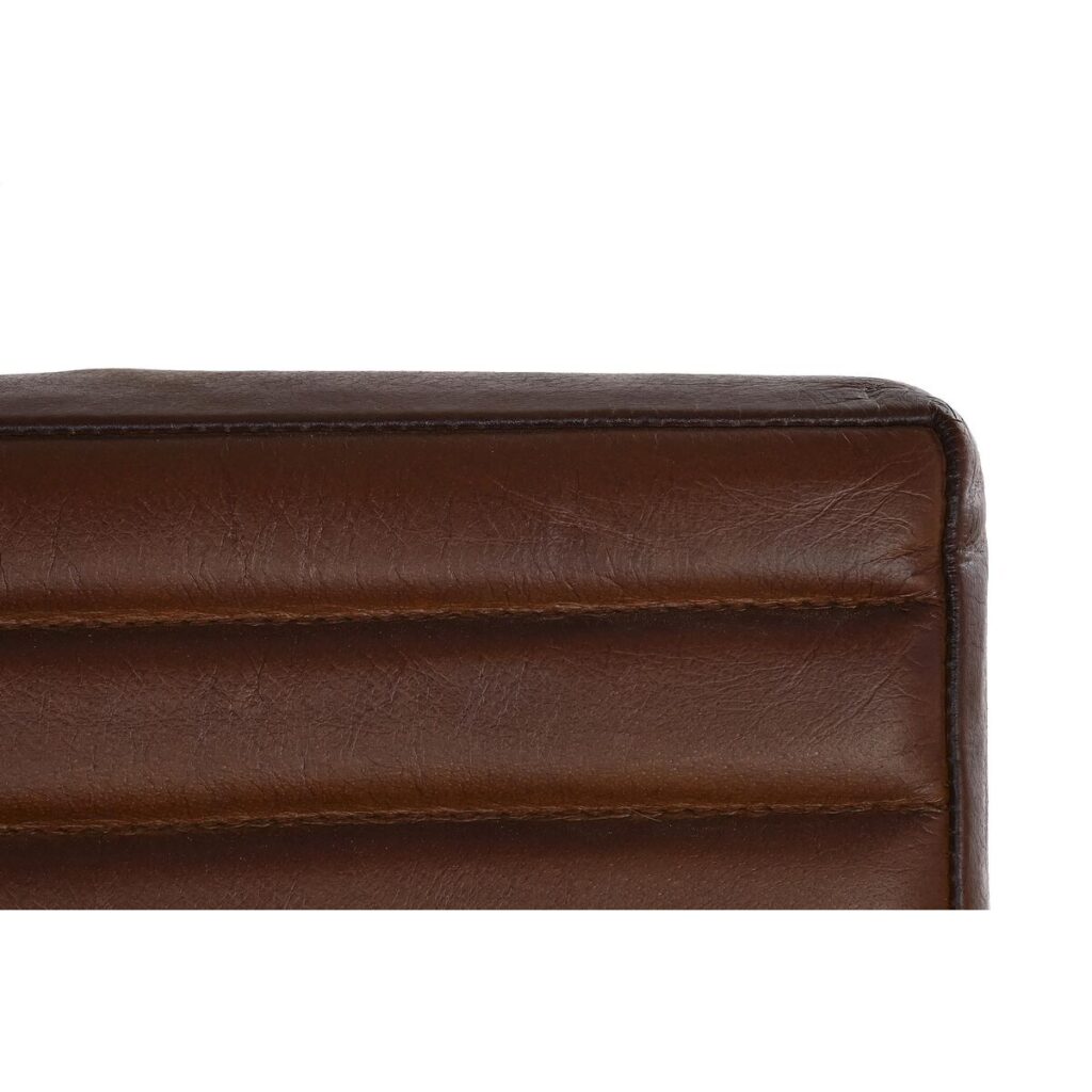 Κάθισμα DKD Home Decor Μαύρο Μέταλλο Καφέ Δέρμα (75 x 89 x 90 cm)