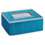 Διακοσμητικό κουτί Κορνίζες Βελούδο Μπλε 20 x 10