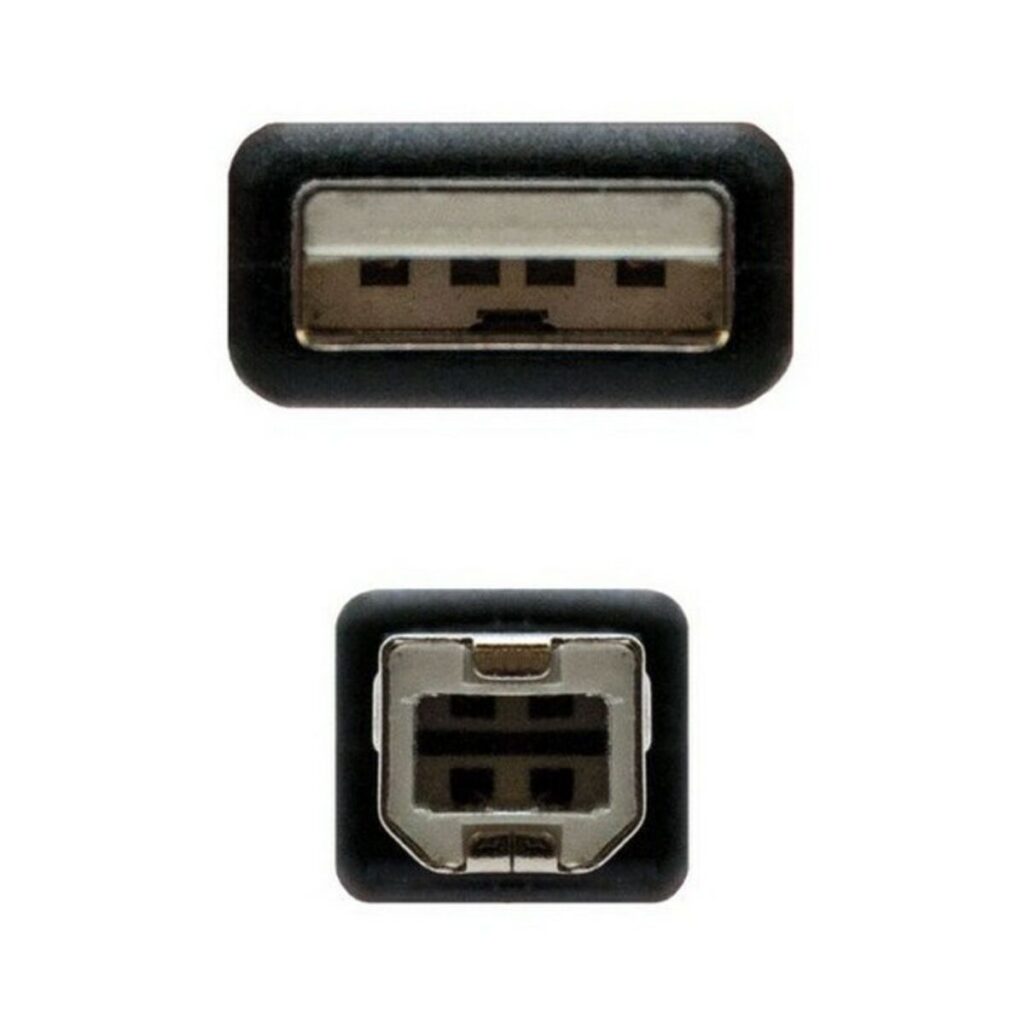 Καλώδιο USB 2.0 A σε USB B NANOCABLE 10.01.0102-BK Μαύρο (1 m)