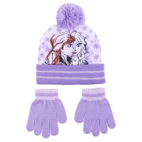 Καπέλο και Γάντια Frozen Μωβ (Ένα μέγεθος)