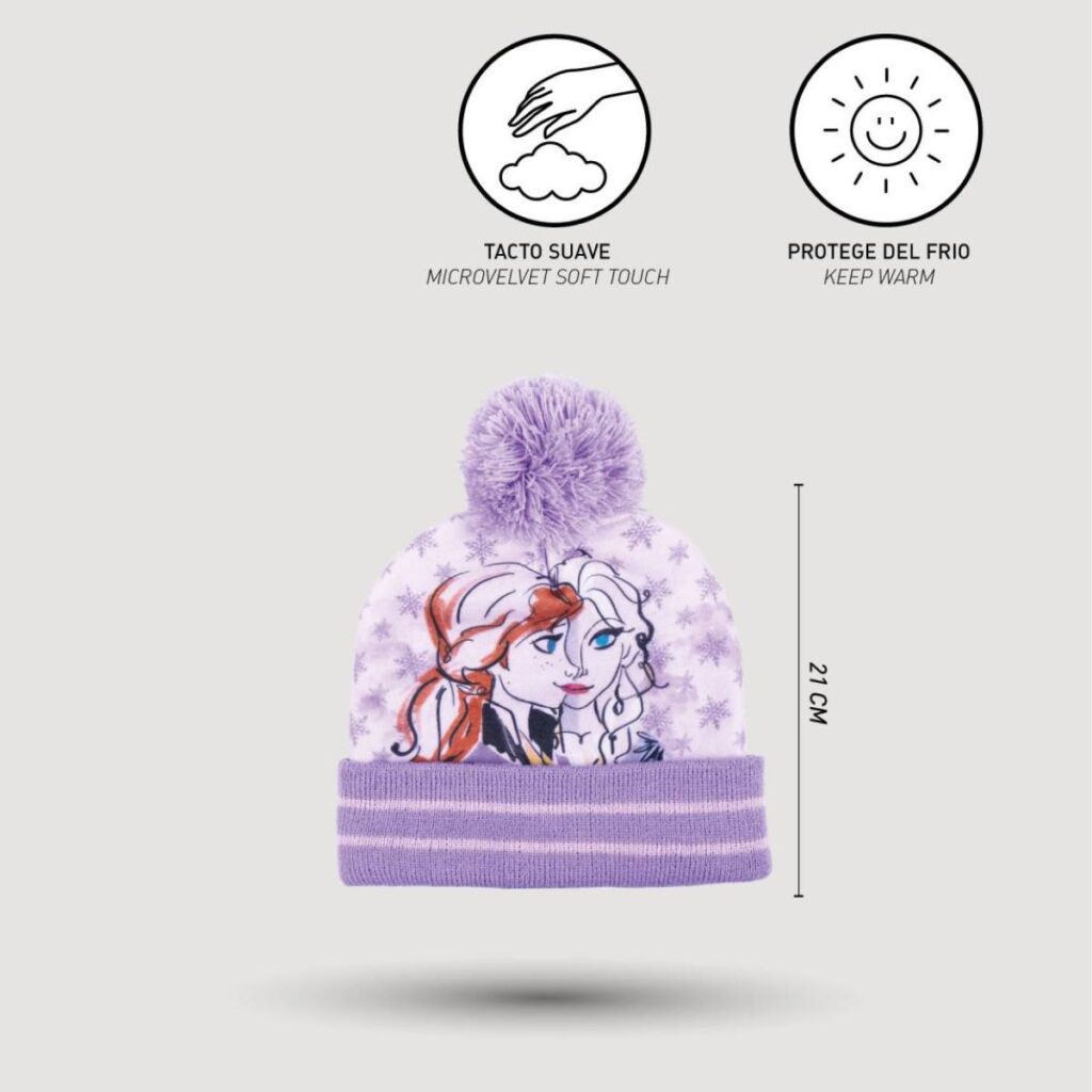 Καπέλο και Γάντια Frozen Μωβ (Ένα μέγεθος)