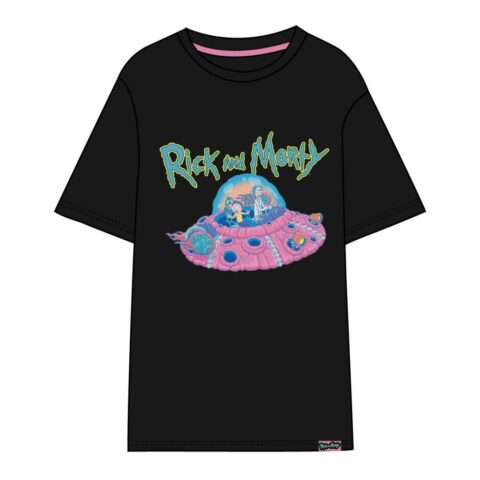 Γυναικεία Μπλούζα με Κοντό Μανίκι Rick and Morty Μαύρο