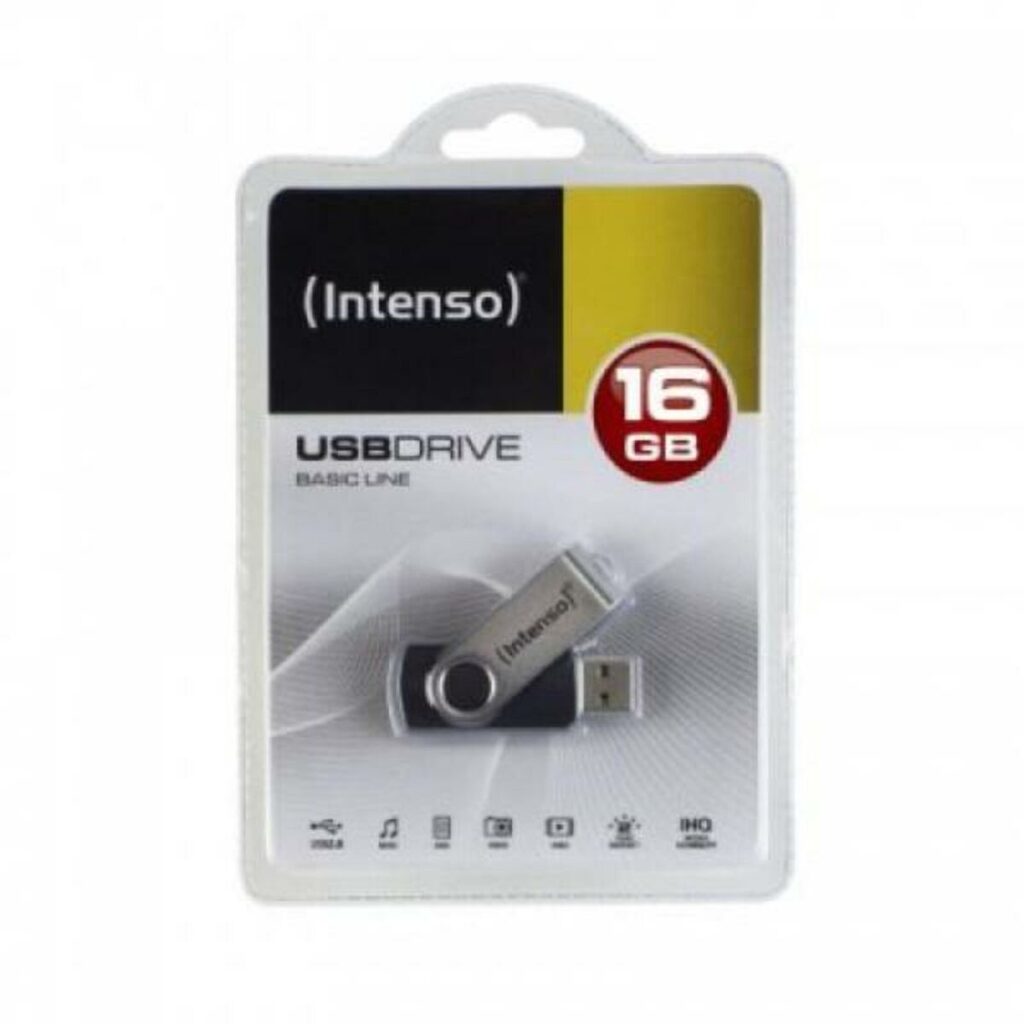 Στικάκι USB INTENSO Basic Line 16 GB Μαύρο Ασημί 16 GB Στικάκι USB