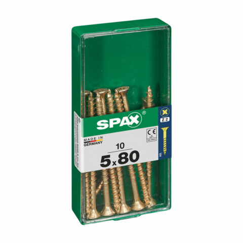 Screw Box SPAX Yellox Ξύλο Επίπεδο κεφάλι 10 Τεμάχια (5 x 80 mm)