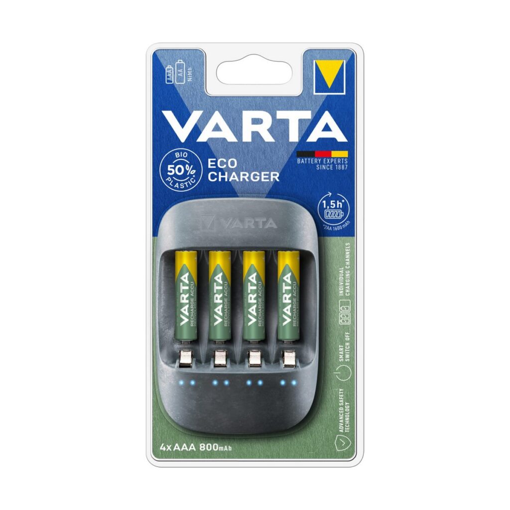 Φορτιστής + Επαναφορτιζόμενες Μπαταρίες Varta 57680 AA/AAA 4 Μπαταρίες