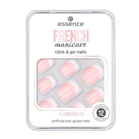 Τεχνητά νύχια Essence Click & Go Nails 01-classic french Γαλλικό μανικιούρ 12 Μονάδες