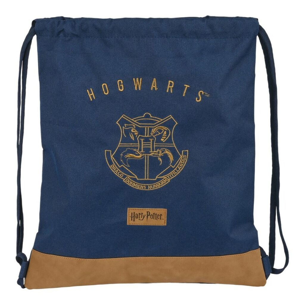 Σχολική Τσάντα με Σχοινιά Harry Potter Magical Καφέ Ναυτικό Μπλε (35 x 40 x 1 cm)