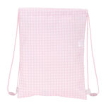 Σχολική Τσάντα με Σχοινιά Safta Flor Ροζ Λευκό (26 x 34 x 1 cm)