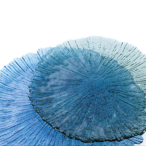 Flatplater Quid Mar de Viento Μπλε Γυαλί (Ø 32 cm) (Pack 6x)