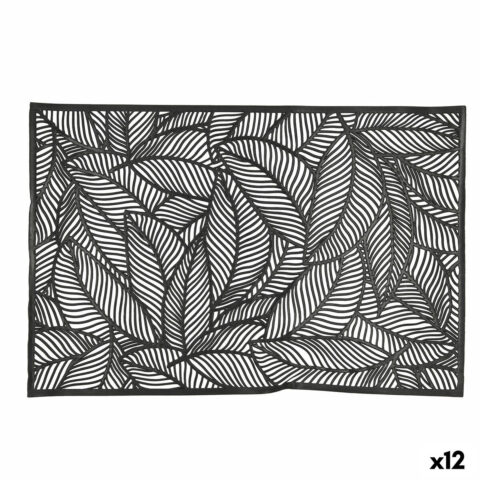 Σουπλά Quid Habitat Φύλλα Μαύρο Υφασμάτινο (30 x 45 cm) (Pack 12x)