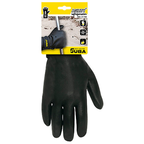 Γάντια Εργασίας JUBA Φόδρα από Πολικό Μαλλί Νιτρίλιο Κρύο Μαύρο