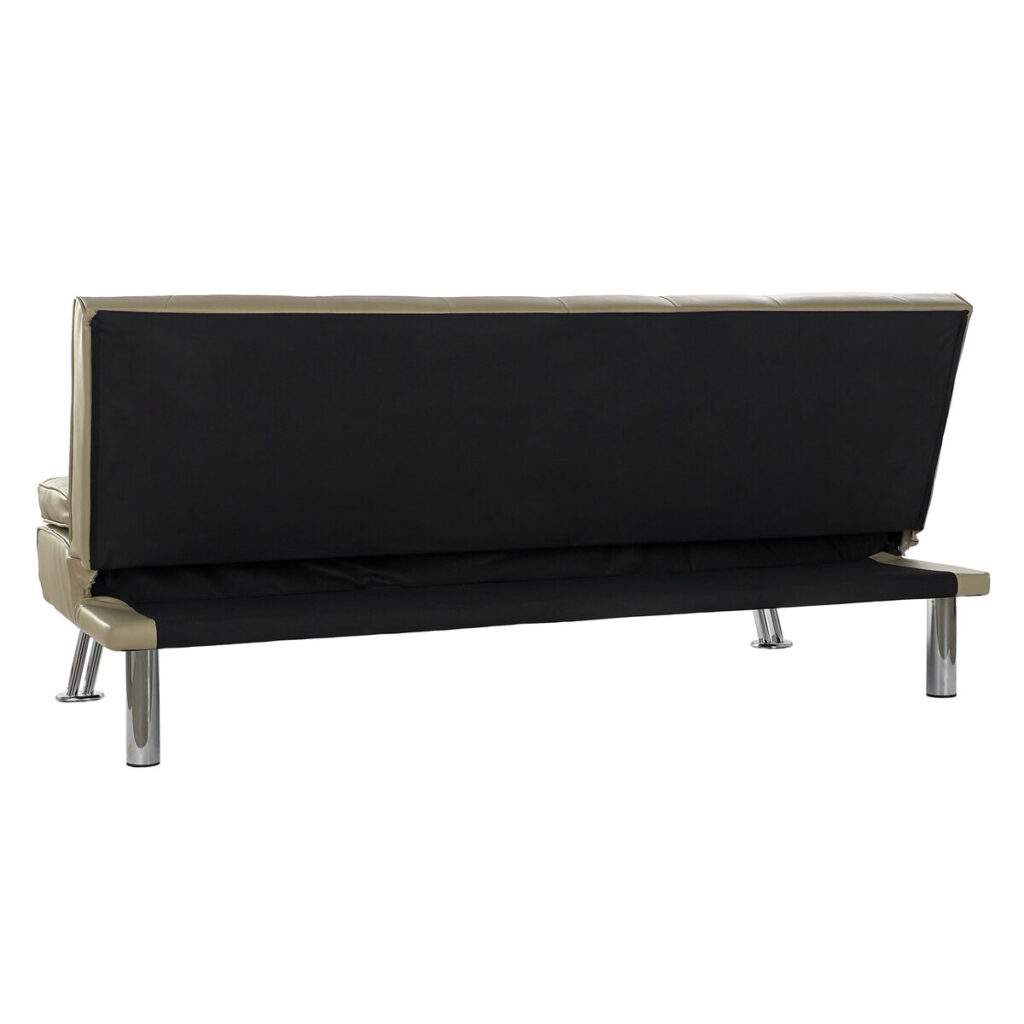 Καναπές-Κρεβάτι DKD Home Decor Μπεζ Μέταλλο πολυεστέρας ξύλο καουτσούκ (185 x 80 x 88 cm)