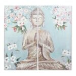 Πίνακας DKD Home Decor CU-181694 Καμβάς Βούδας Ανατολικó (140 x 3 x 140 cm) (2 pcs)