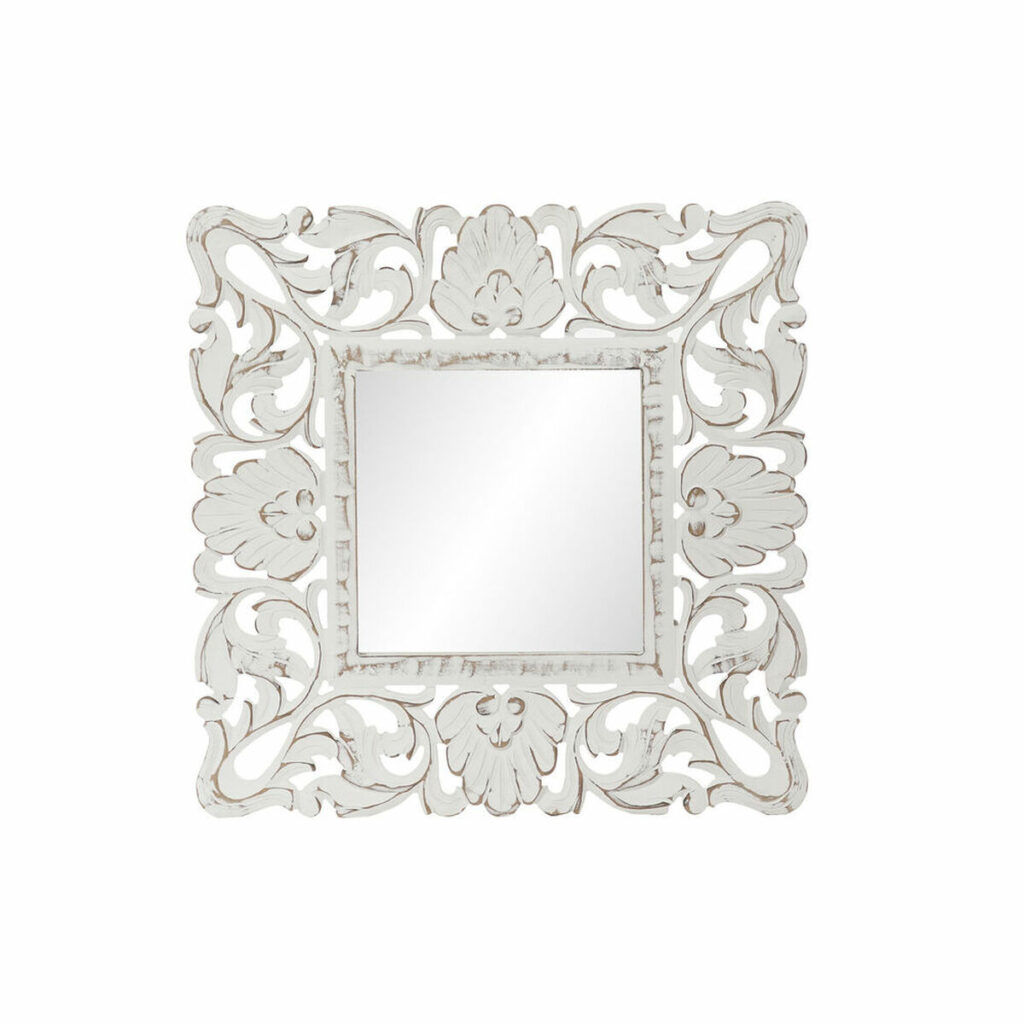 Τοίχο καθρέφτη DKD Home Decor Λευκό Ξύλο MDF Μαρινάτος (60 x 2 x 60 cm)