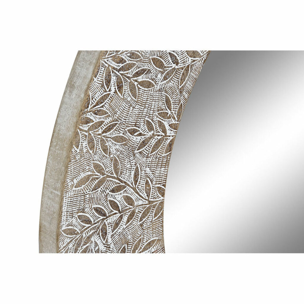 Τοίχο καθρέφτη DKD Home Decor Κρυστάλλινο Λευκό Mandala Ξύλο από Μάνγκο Ξύλο MDF Μαρινάτος (76 x 4 x 76 cm)
