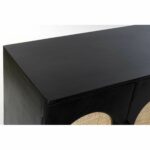 Σκευοθήκη DKD Home Decor Μαύρο Φυσικό ρατάν Ξύλο από Μάνγκο (150 x 40 x 65 cm)