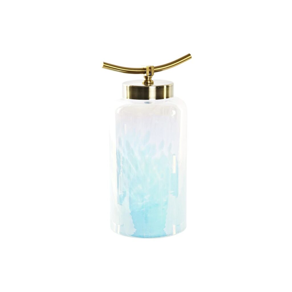 Βάζο DKD Home Decor Κρυστάλλινο Μπλε Χρυσό Μέταλλο Μεσογείακός (19 x 15 x 33 cm) (Ø 14 cm)