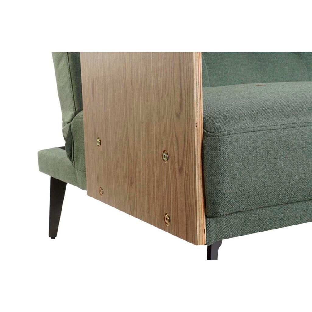 Καναπές-Κρεβάτι DKD Home Decor 203 x 87 x 81 cm Μαύρο Μέταλλο Καφέ Πράσινο