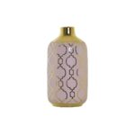 Βάζο DKD Home Decor 13 x 13 x 26 cm Πορσελάνη Ροζ Χρυσό Ανατολικó Chrome