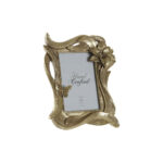 Κορνίζα DKD Home Decor Ρητίνη Χρυσό Λουλούδι 18