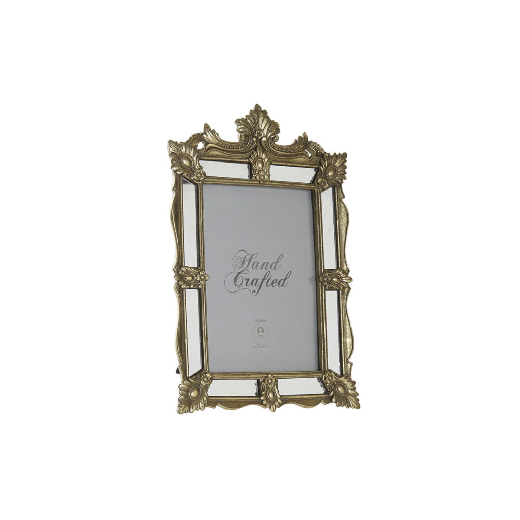 Κορνίζα DKD Home Decor Σαμπάνια Μέταλλο Ρητίνη Κρυστάλλινο Καθρέφτης Shabby Chic 30 x 40 cm 18