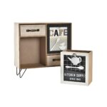 Διοργανωτής Πολλαπλών Χρήσεων DKD Home Decor Κουζίνα Κρυστάλλινο Μέταλλο Ξύλο MDF Shabby Chic (30 x 10 x 29 cm)