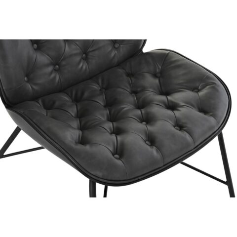Κάθισμα DKD Home Decor Μαύρο Μέταλλο Σκούρο γκρίζο PU (69 x 76 x 85 cm)