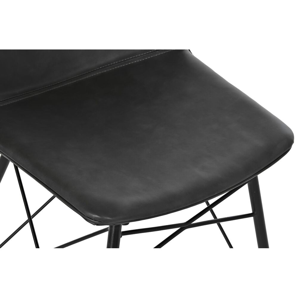 Καρέκλα Τραπεζαρίας DKD Home Decor Μαύρο Μέταλλο Σκούρο γκρίζο PU (47 x 53 x 81 cm)