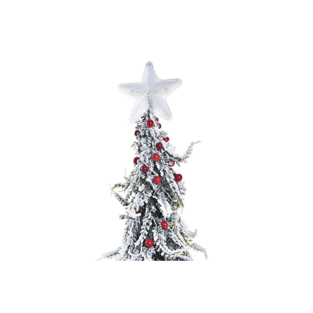 Χριστουγεννιάτικο δέντρο DKD Home Decor Κόκκινο Λευκό Πράσινο PVC Χιονισμένο (25 x 25 x 65 cm)